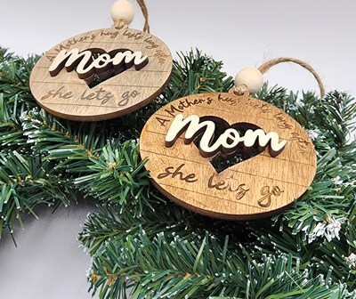 Mom Christmas ornament wooden ornament gift for mom Christmas gift Christmas ornament Holiday decor tree decor Christmas decor memorial gift - image2